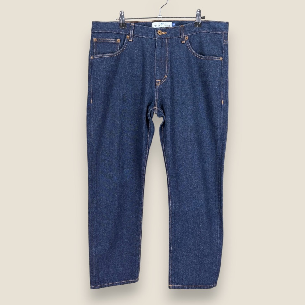 Peter Manning Five Eight Slim Dark Blue Wash Denim Straight Men 34x27 (36x25)